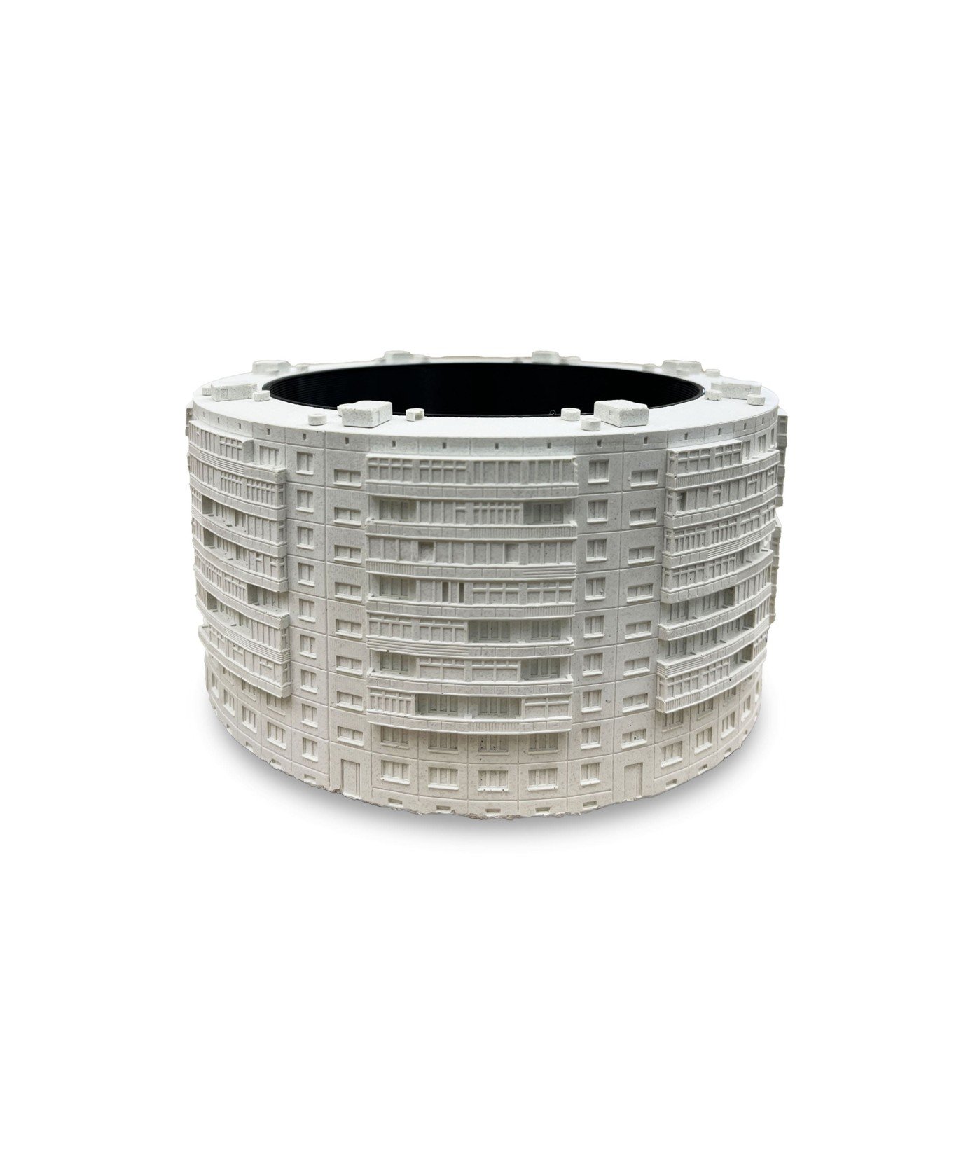 Кашпо Дом-кольцо белое